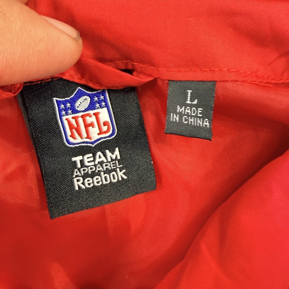 Kansas City Chiefs Jacket Mens Large Red NFL Football Reebok Zip Windbreaker - Picture 9 of 16